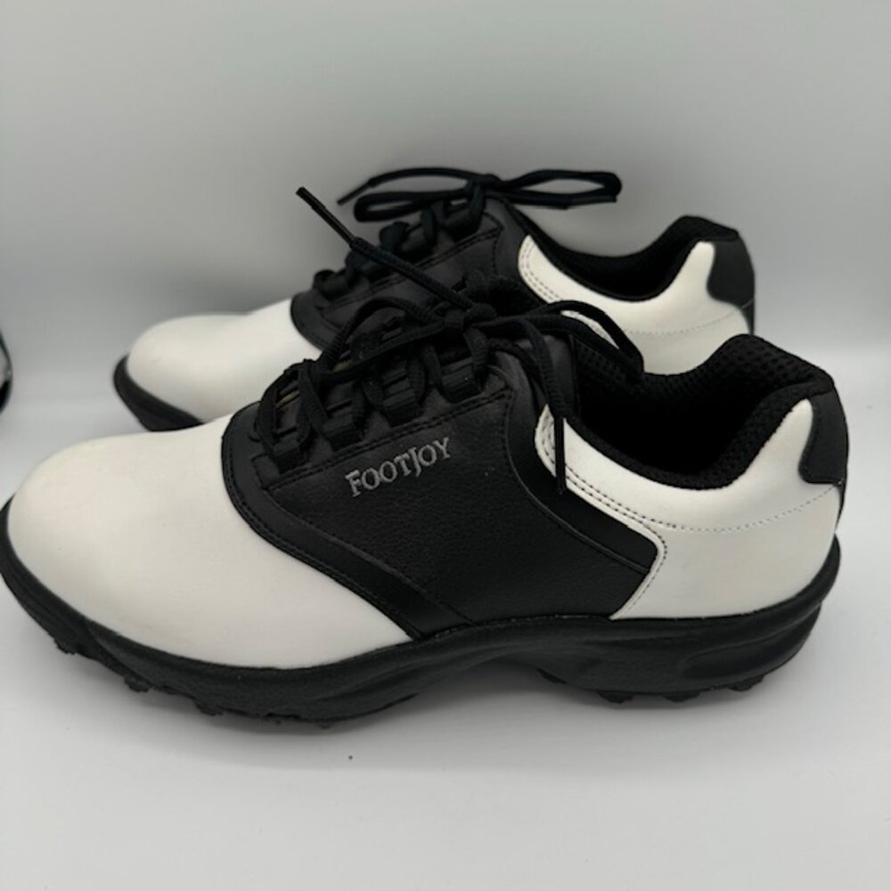 FootJoy Men's Black and White GreenJoys Golf Shoes Size 9
